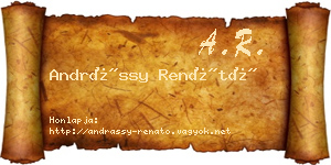 Andrássy Renátó névjegykártya